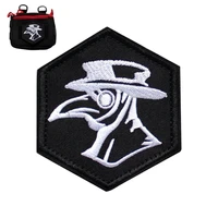 plague doctor embroidery patch schnabel beak hexagon steampunk medical decorative military tactical embroidered patches