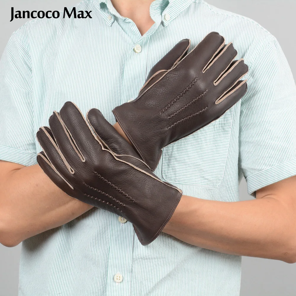 Jancoco Max модные перчатки из натуральной оленьей кожи осень-зима уличные варежки
