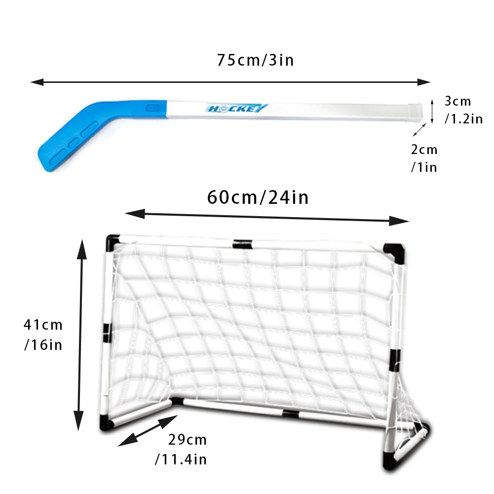 

Assembly Kids Toy Backyard Training 2 In 1 Football Gate Net Hockey Soccer Set Removable Play Mini Park ABS Indoor Outdoor