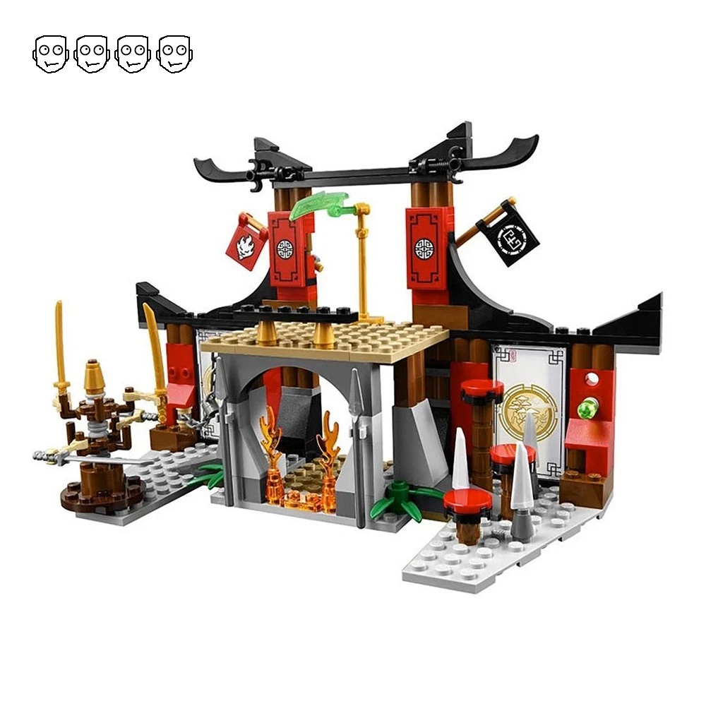 Совместимость Ninjagoes 70756 Dojo Showdown Set Bela 10319 214 шт. с 4 мини-фигурками, строительные блоки, игрушки для детей, подарки для мальчиков