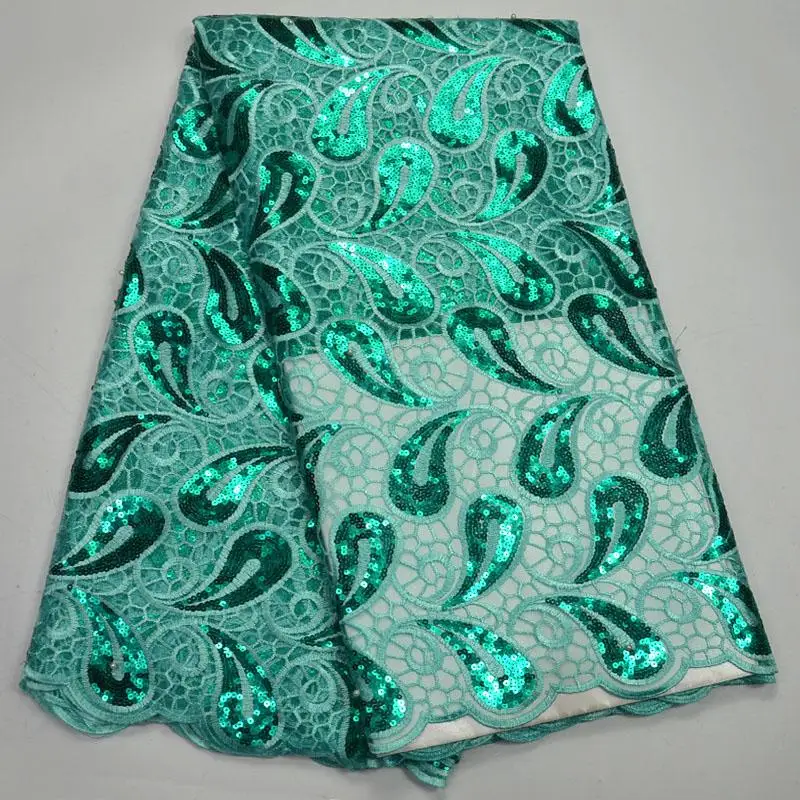 Африканская кружевная ткань с блестками Высококачественная нигерийская