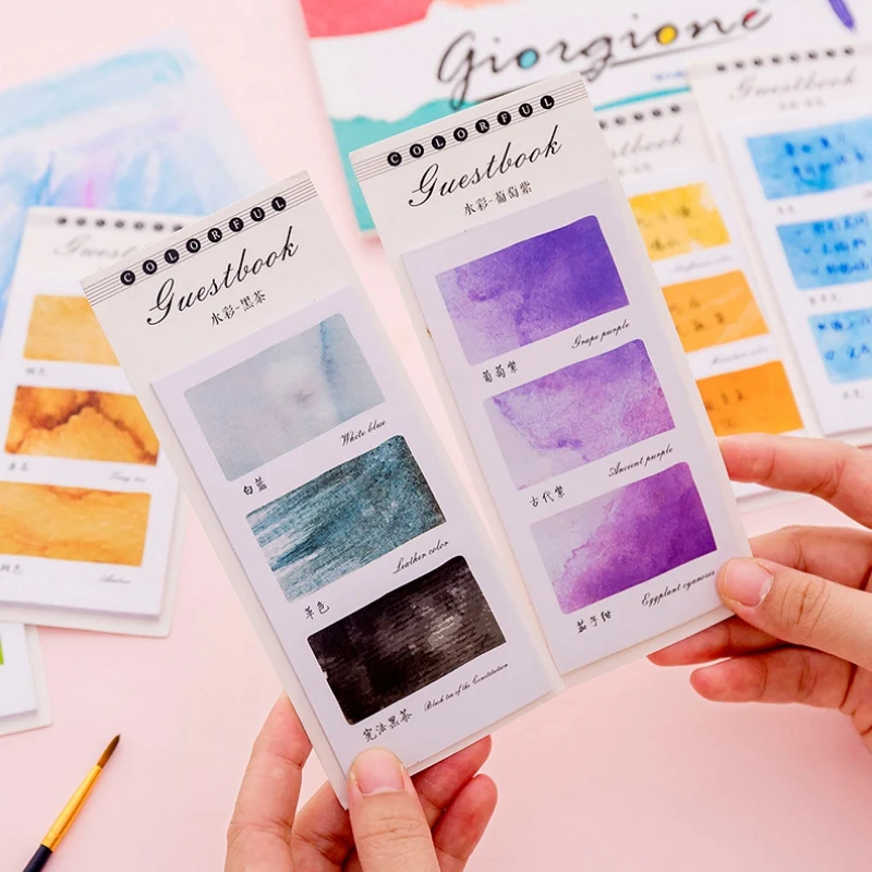 1 шт красочный сон акварель Блокнот Бумага бумаги для заметок на клейкой основе