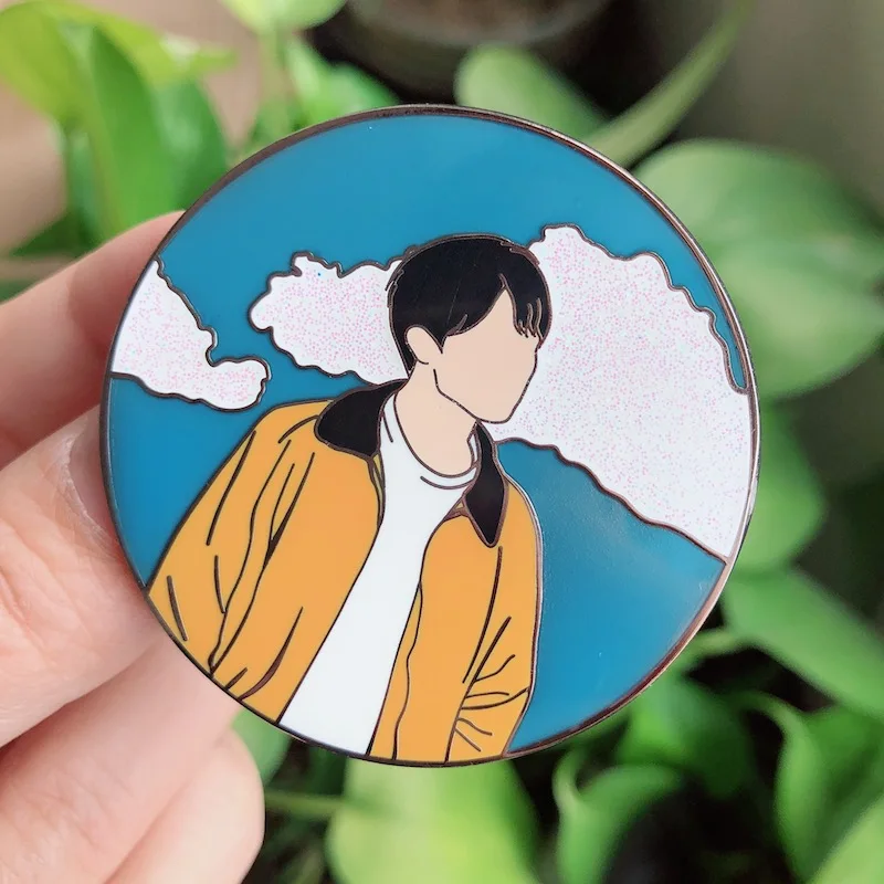 

Корейский популярный эмалированный значок в форме звезды, красивый мальчик, дизайнерский значок, индивидуальный жесткий эмалированный Бле...