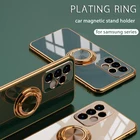Автомобильный магнитный держатель-подставка с кольцом с покрытием для Samsung Galaxy A32 A42 A52 A72 S21 S20 FE Plus + Ультра силиконовый защитный чехол для телефона