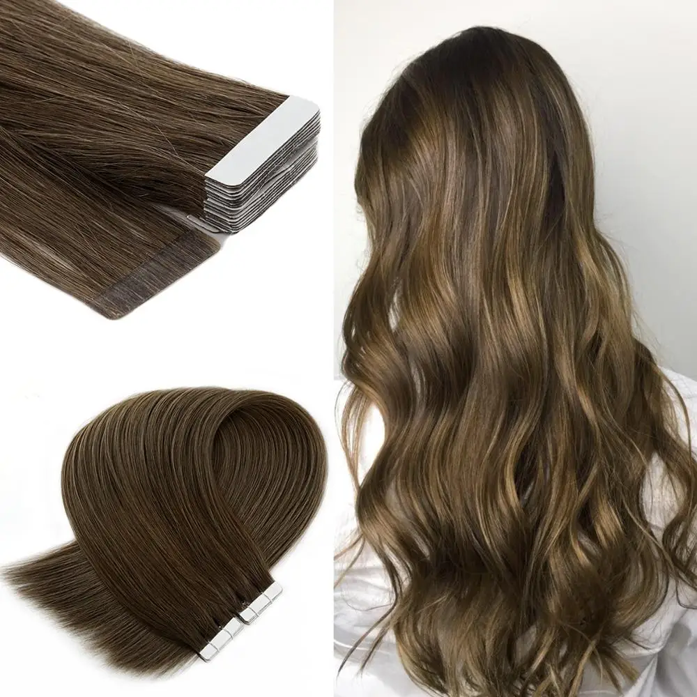 Neitsi машина Remy Натуральные Прямые клейкие волосы для наращивания с двусторонней