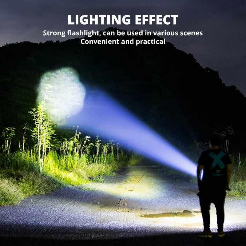 Фонарик XHP70 светодиодный супер мощный водонепроницаемый ультра яркий с зарядкой