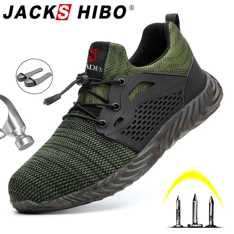Jackshibo/защитная обувь; мужские ботинки; сезон осень; дышащая Рабочая обувь со стальным носком; неубиваемые безопасные рабочие ботинки; кроссовки