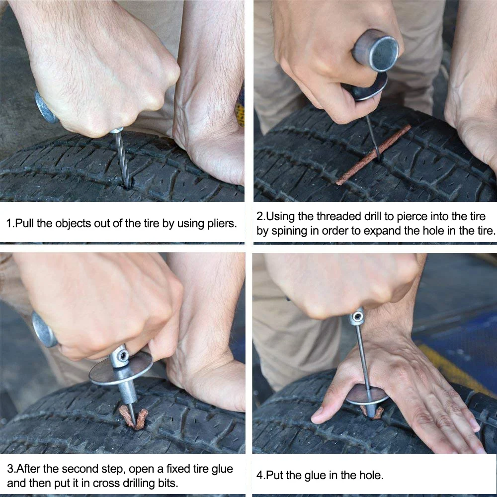 

Tire Repair Kit 35pcs Tire Repair Set Universal to Fix Punctures and Plug Patch Flat Tubeless Car Truck Motorcycle Accessories