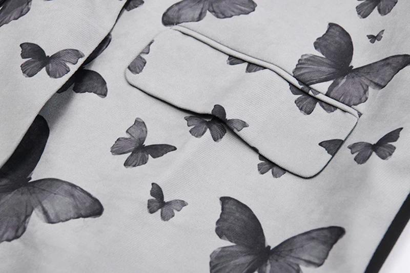 

[EAM] Women Black Pattern Print Big Size Blazer New Lapel Long Sleeve Loose Fit Jacket Fashion Tide Spring Autumn 2021 1DD6667