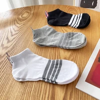 tb socks 3 pairs of men woman socks cotton mens tabi socks feet new year 2022 fashion trendy stripe calcetines ropa mujer