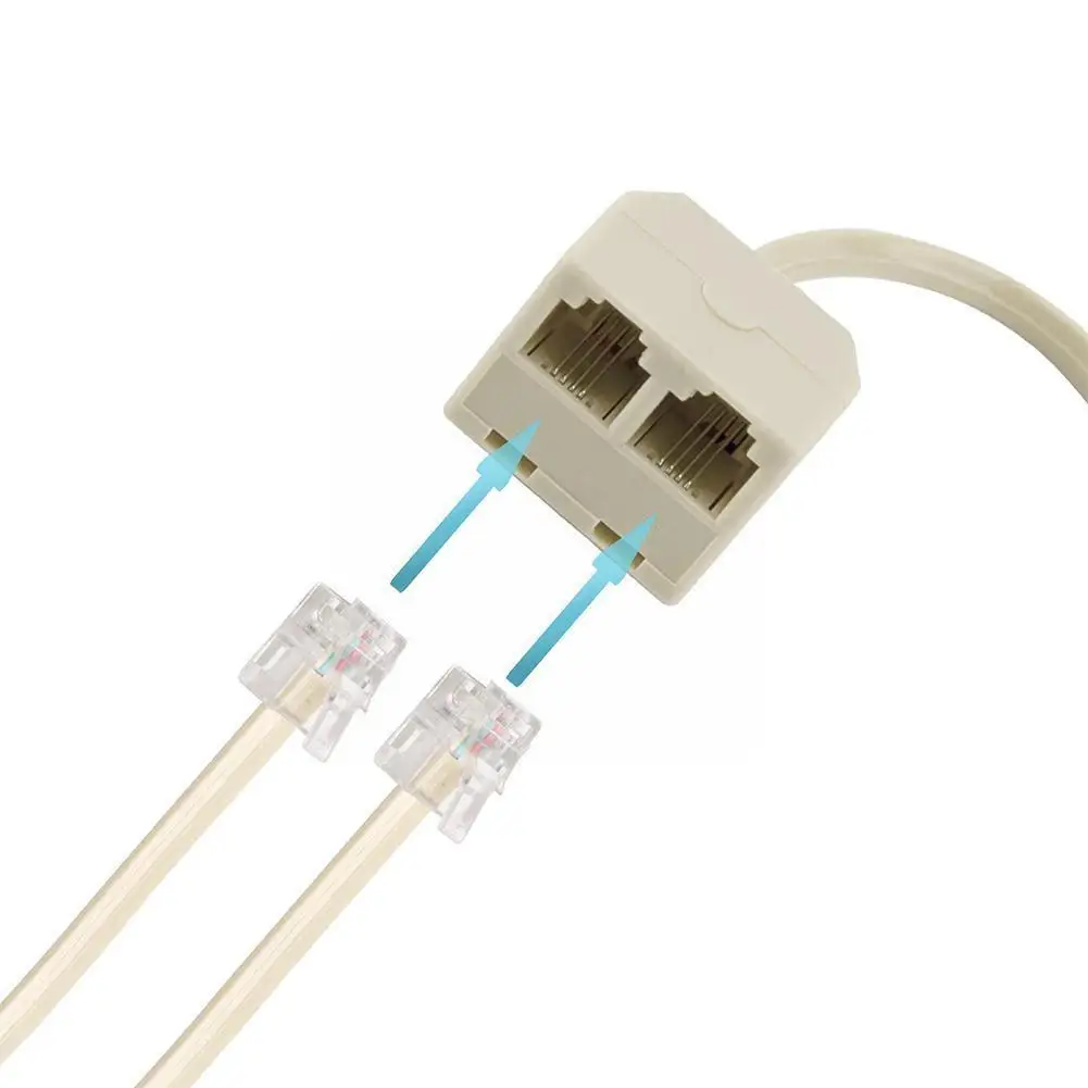 Telephone Splitter RJ11 1 Point 2 Female Adapter Separator to For 6P4C/6P2C L3B9 | Компьютеры и офис