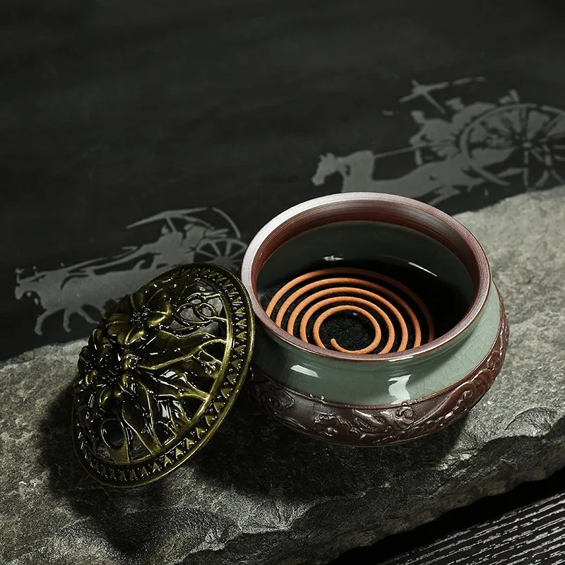 Celadon благовония горелка Керамическая Москитная Ge печь кадильница для