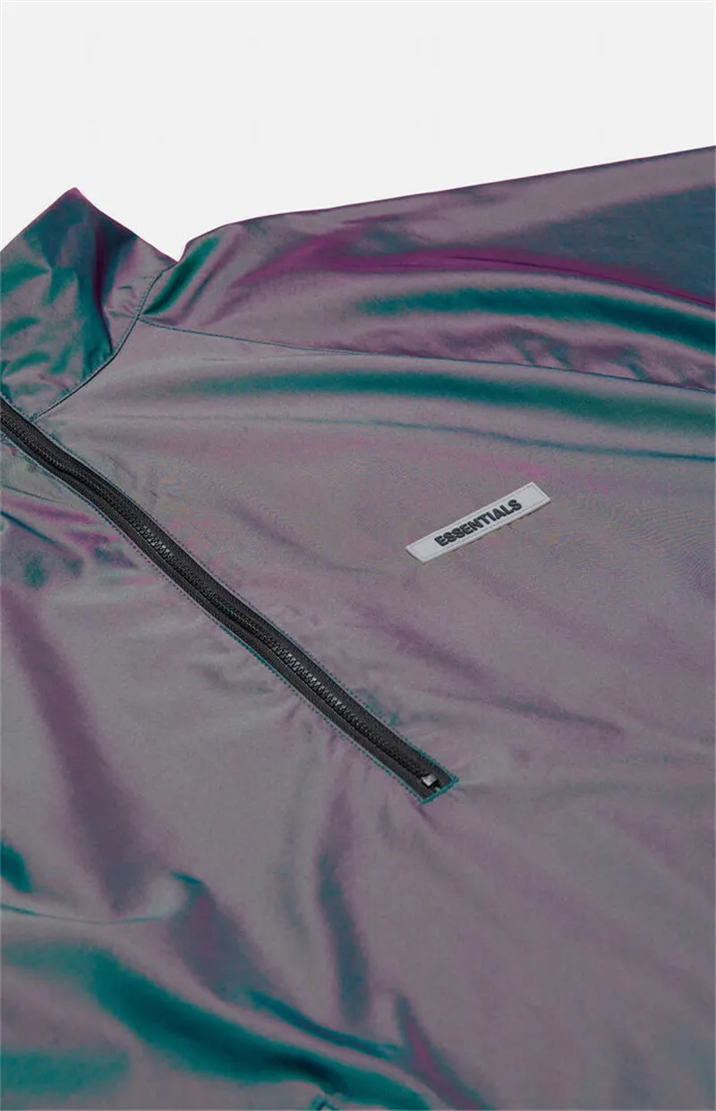 

2021FW FOG Essentials Jacket Men Women 1:1 High Quality Windbreaker Half zipper colorful Ribbon Essentials Jacket