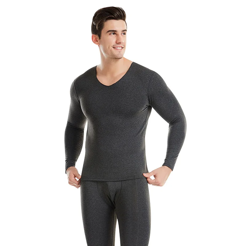 2pcs Men Thermal Underwear Long Jhons  Big Large Waist L-4XL Warm Body Clothes Set Invisible Tops Buttoms