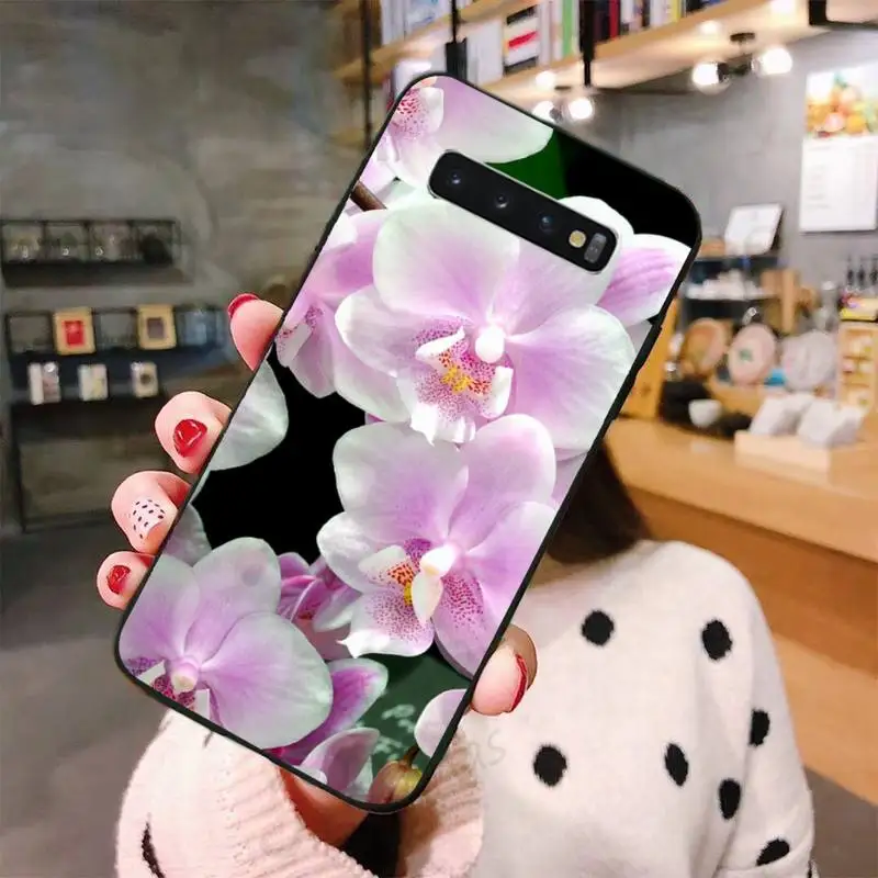 

beauty color Orchid Flowers Phone Case For Samsung A50 A51 A71 A20E A20S S10 S20 S21 S30 Plus ultra 5G M11 funda shell