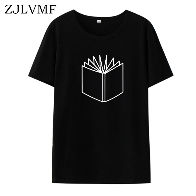 Zjlvmf Открытая книга Женская Футболка harajuku Повседневная летняя новая модная