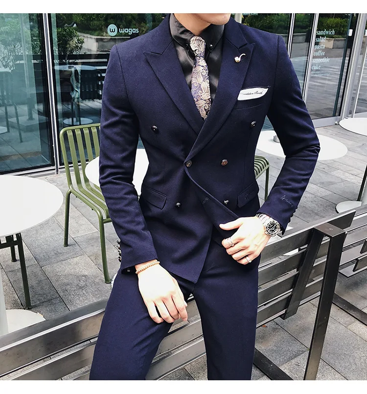 8 цветов на заказ приталенные костюмы для мужчин с отворотом деловые свадебные