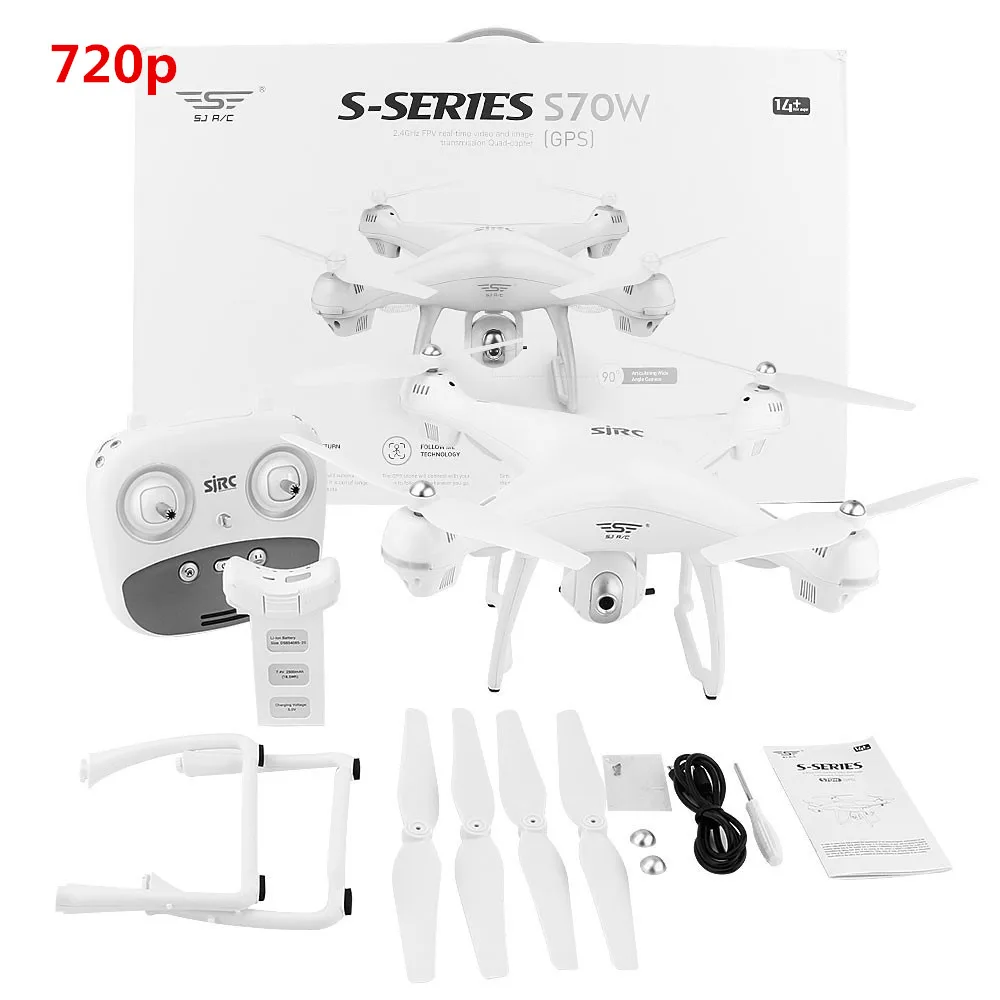 Распродажа SJRC S70W Радиоуправляемый Дрон gps Квадрокоптер вертолет с HD 1080P 720P камера Дрон двойной gps модуль