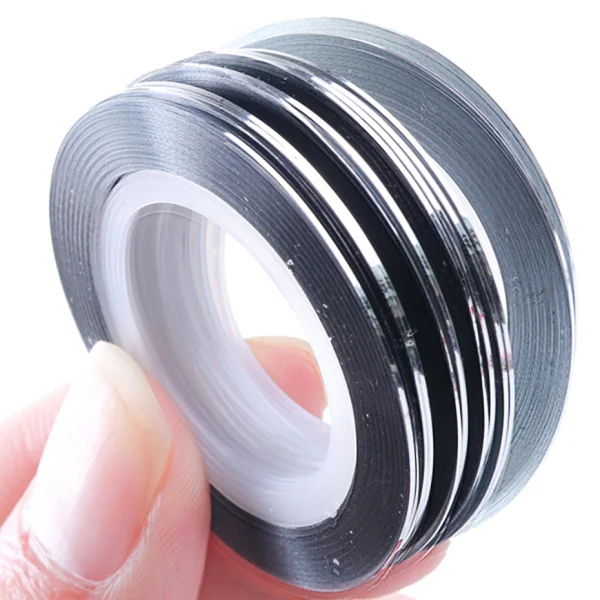 1x Silver 0.5mm Gold Silver Striping Tape Line Stickers For Nails Curve Shining Laser Stripe Line Nail Art Decoration Gel Acrylic CH1009-1 - Цвет: 1x Silver