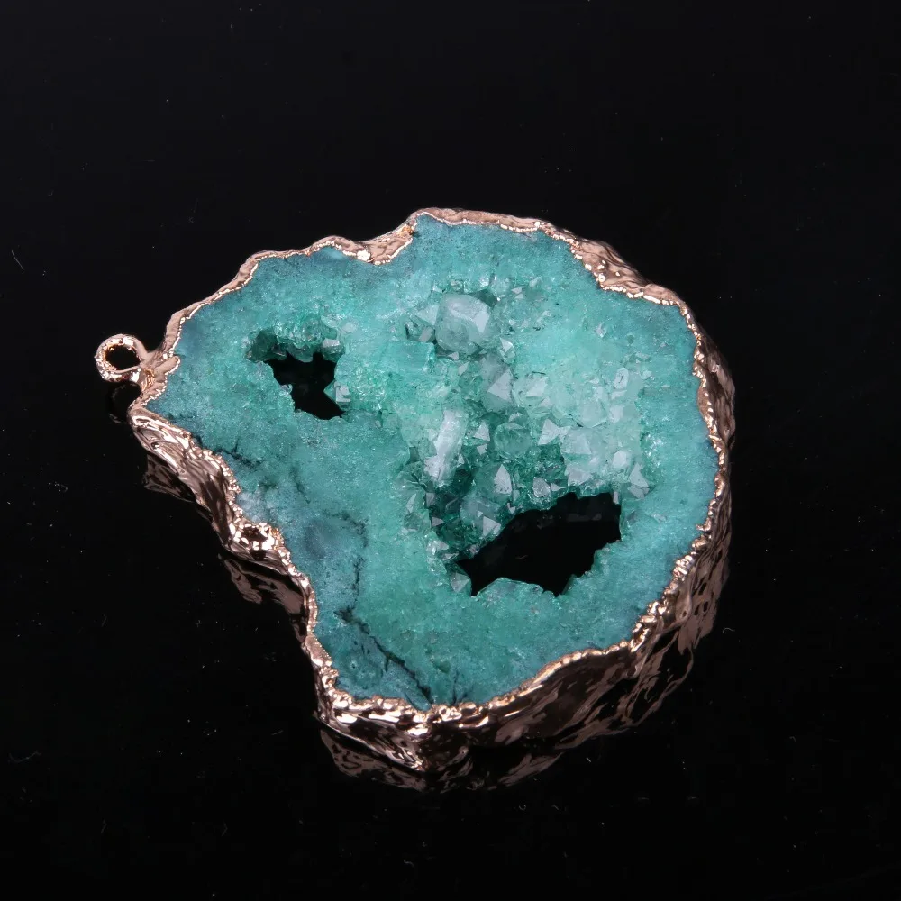 Подвески с соединителем Druzy из натурального кристалла нестандартные режущие