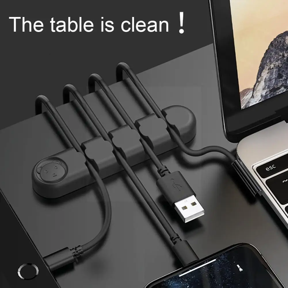 

Cable Organizer Silicone USB Cable Winder Flexible Cable Management Clips For Mouse Headphone Earphone Headset Cable Holder N2T4