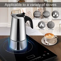 moka coffee pot espresso latte percolator stove coffee maker espresso pot italian coffee machine 200300450ml stainless steel