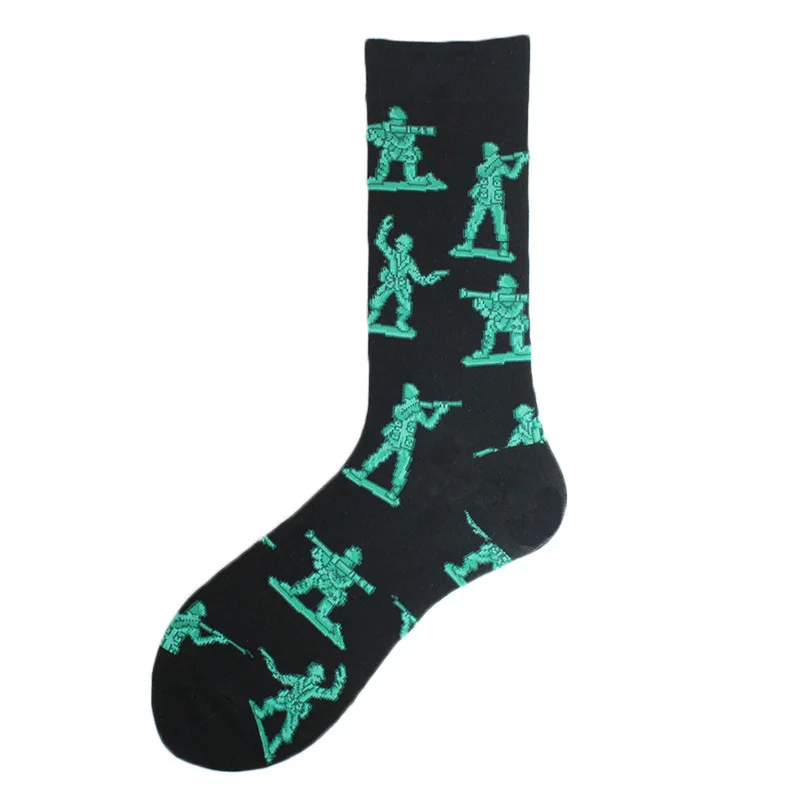 

10 Pairs/lot Fashion Men's Middle Cotton Jacquard Couple Men Socks Women Funny Novelty Cute Knitted EUR38-42 Hamburger Sushi