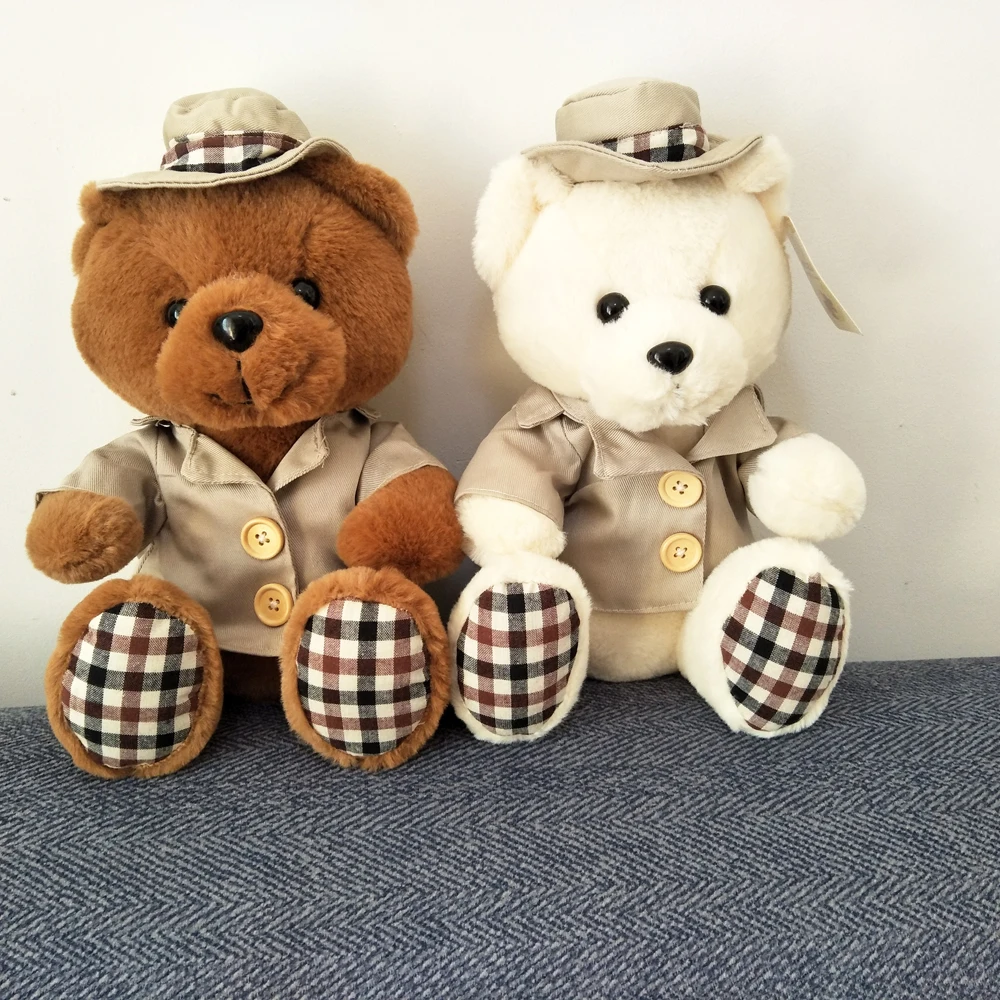 Мультяшный Детский плюшевый игрушечный медведь Тедди коричневый белый для