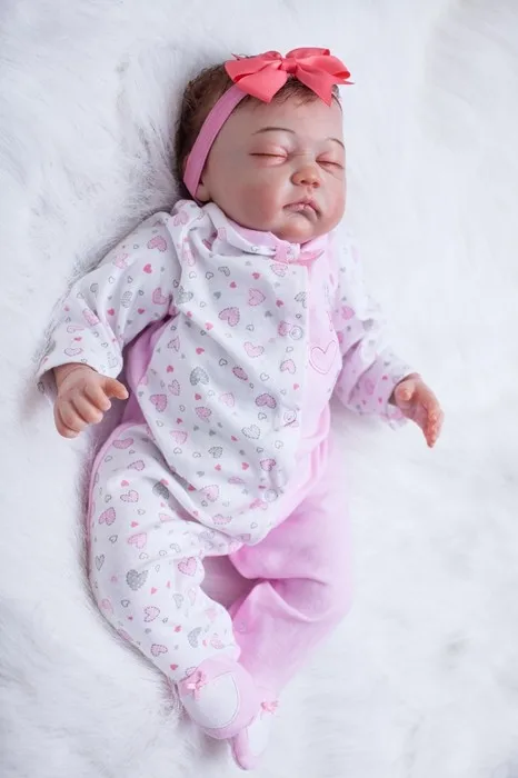 Poupee Reborn En Silicone De Haute Qualite Super Simulation Jouet Nouveau Ne Endormi Peinture Incroyable Poupee De Collection