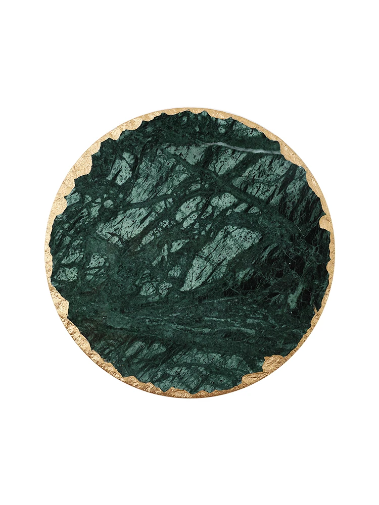 Nordic ins Emerald Natural Marble Heat Insulation Pad Pan Cup Phnom Penh Display Plate | Дом и сад