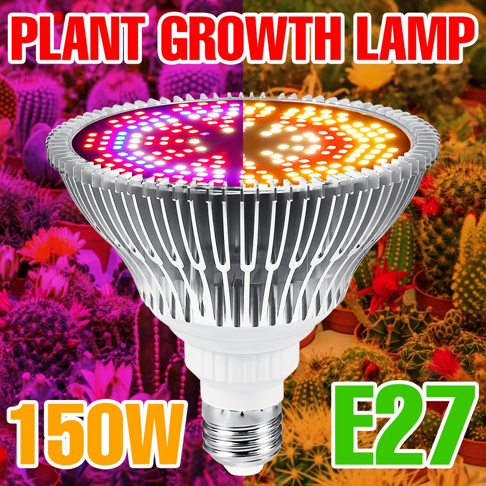 

LED Plant Lamp E27 Full Spectrum Phyto Light 220V LED Grow Spotlight 50W 80W 100W 150W LED Growth Tent Planting Hydroponic Light