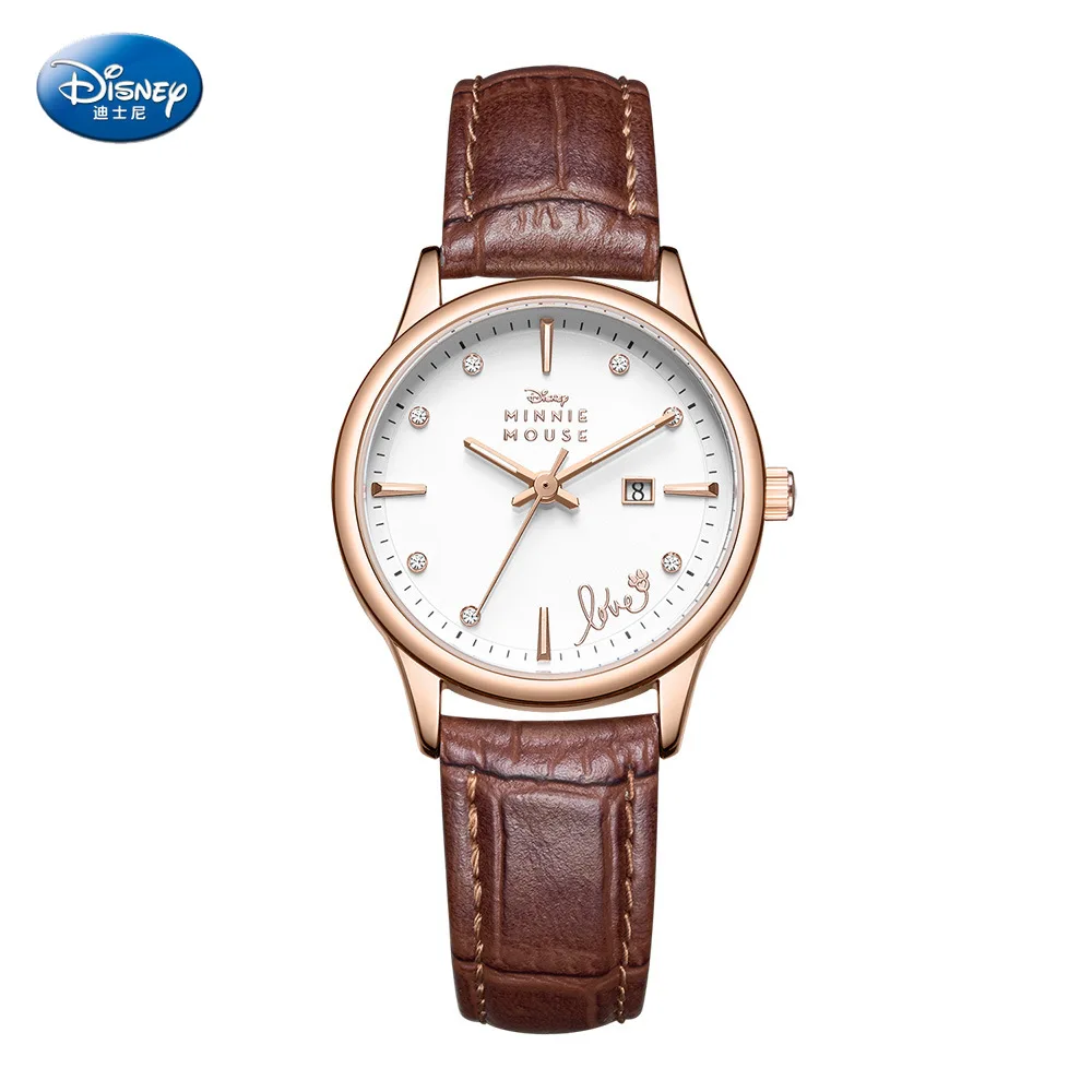 

Disney Fashion Simple Couple Watch Mickey Mouse Women Wristwatch Gifts for Men and Women 3Bar Complete Calendar Water Resistant