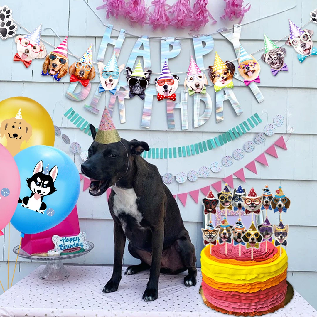 1 Набор украшения для домашних питомцев шапка галстук бабочка|Воздушные шары и