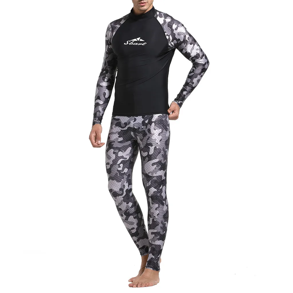 Мужская камуфляжная Рашгард с длинным рукавом новая рубашка для плавания