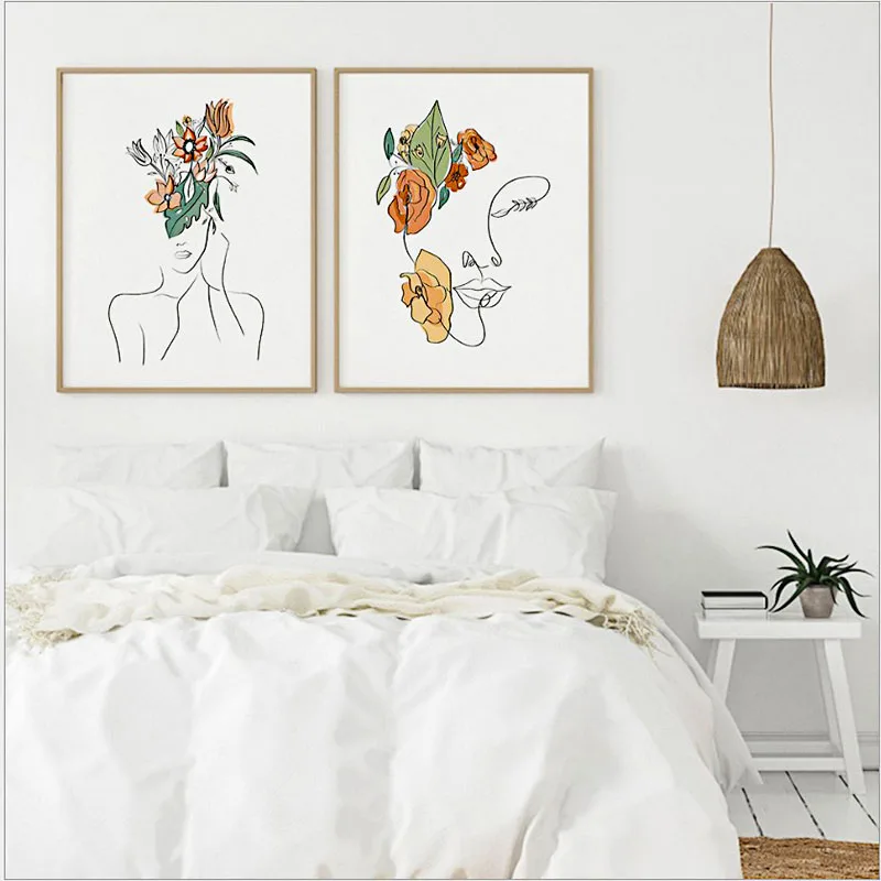 

Abstract Character Lines Painting Poster European Frameless Canvas Painting Wall Art Decoration Living Room Posters and Prints