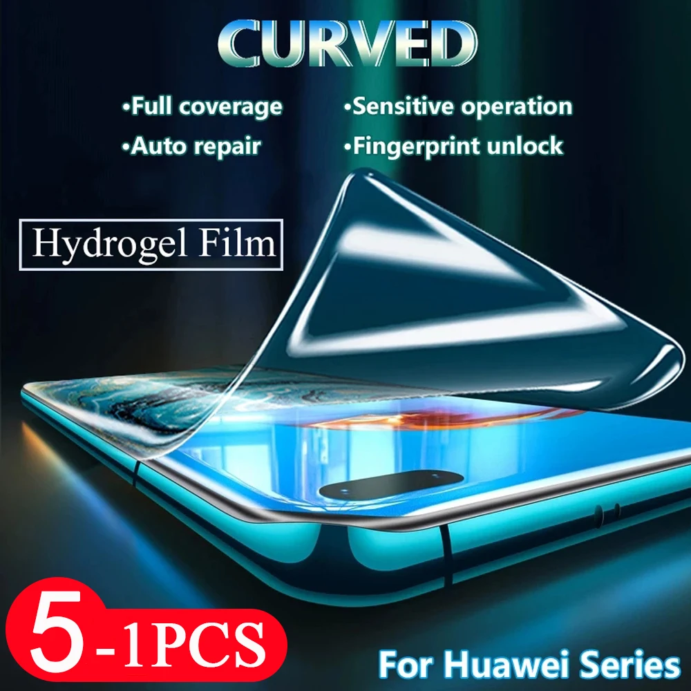 

5/3/1Pcs soft full cover for huawei nova 8 SE 7 pro 7i 6 5 5i 5Z 5T 4 4E 3 3i 3E phone screen protector hydrogel film Not Glass