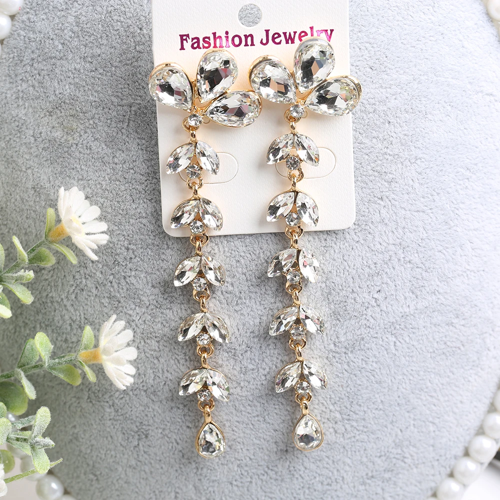 Женские длинные серьги с цветком элегантные висячие ювелирные украшения