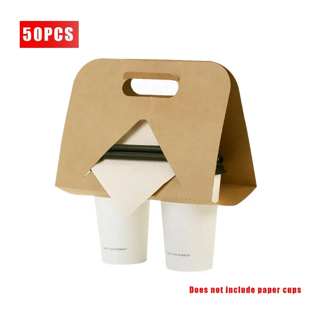 50 шт. одноразовых бумажных стаканчиков держатель для пакетов портативные чашки