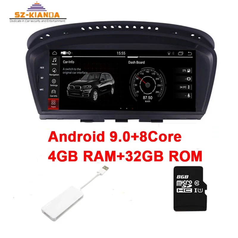 Автомобильный мультимедийный плеер 8 &quotAndroid 9 0 8core 4G 64G для BMW серии 5/3 E60 E61 E62 E63 E90