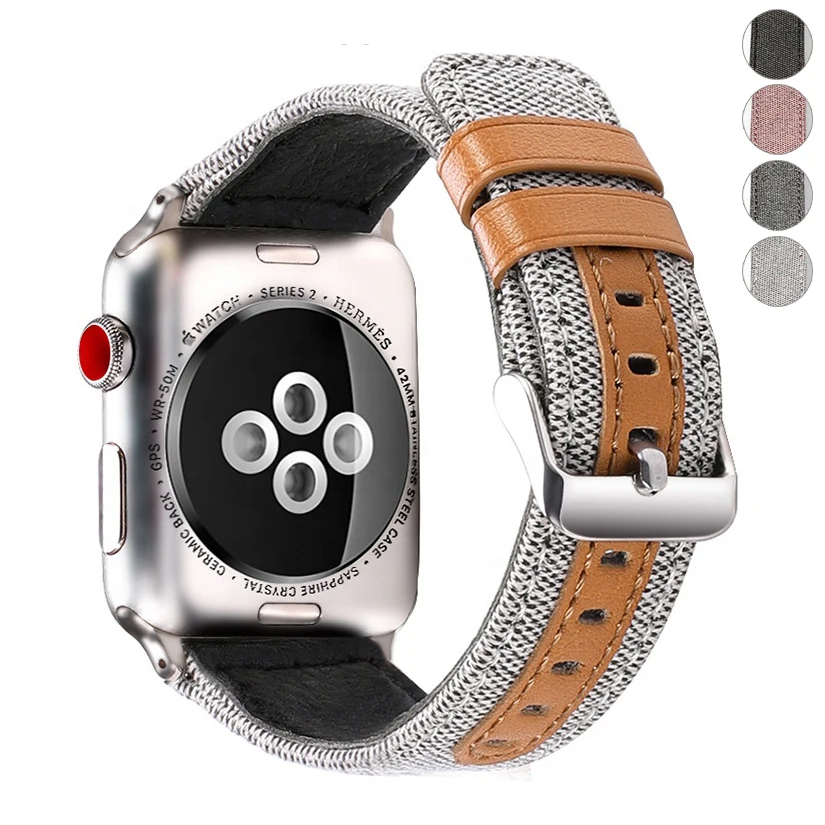 Essidi кожаный нейлоновый ремешок для Apple Watch 1 2 3 4 5 38 мм 42 смарт браслет Iwatch петли 40 44