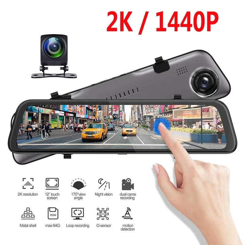 

Super Hd 2K 1440P Dash Cam Hisilicon Sony IMX335 Sensor Auto Dvr Camera Video Recorder Achteruitkijkspiegel spiegel Nachtzicht