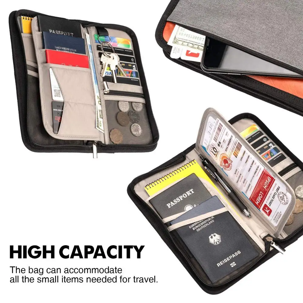 Многофункциональный телефон сумка для паспорта держатель RFID Блокировка