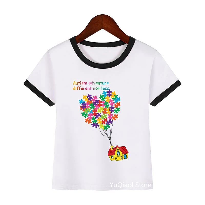 

Autism different adventure not less t-shirt girls boys t shirt funny kids clothes harajuku shirt kawaii children clothes