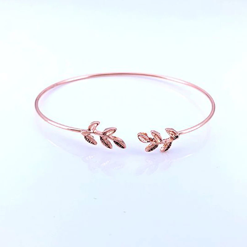 Простой браслет листок для женщин и девочек подарочные украшения милый