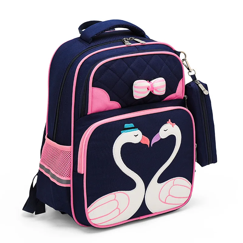 Школьные сумки с вышивкой лебедя, водонепроницаемые сумки для мальчиков и девочек, детский школьный рюкзак, детские школьные сумки, mochila ...