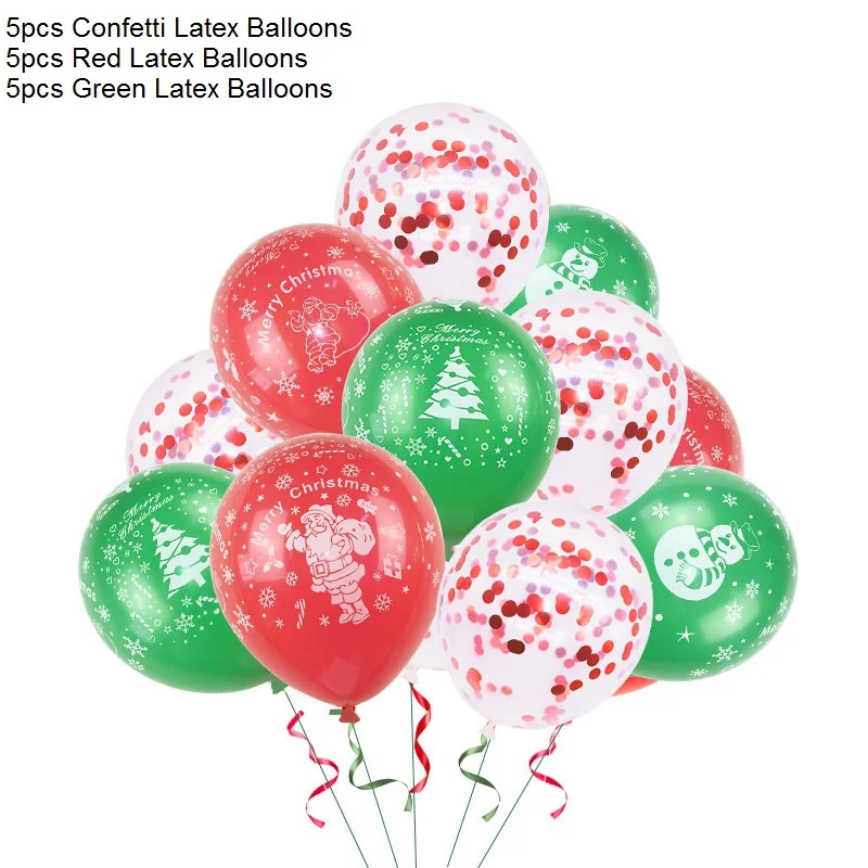 15pcs Latex Balloons Рождественская вечеринка Декор одноразовые столовые приборы бумажные тарелки и стаканы соломинки Баннер Дети День рождения Рождество детский душ Декор - Цвет: 15pcs Latex Balloons