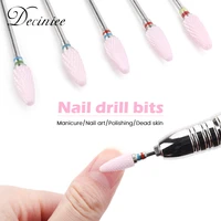1pc ceramic nail drill bit pink professional acrylic nail file drill bit for manicure pedicure cuticle gel nail polishing tool