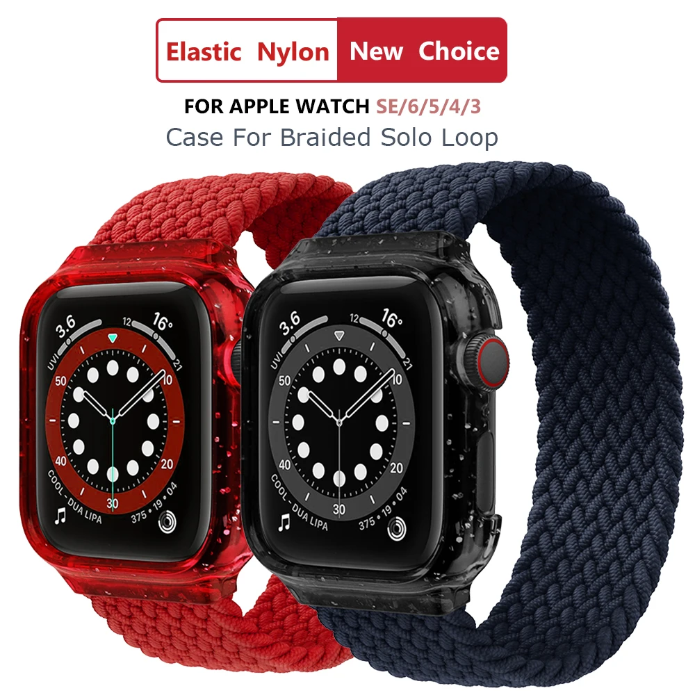 

Тканевый Плетеный соло-браслет для Apple watch band 44 мм 40 мм iWatch band чехол + Ремешок Браслет Apple watch series 4 5 se 6