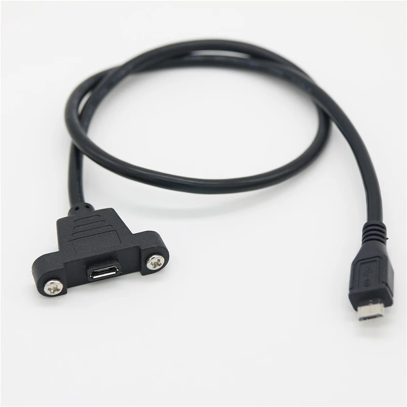 5pin Micro USB 2.0 Type B Male to Female Extension Data Charge Screw Lock Panel Mount Cable 0.3m/0.5m/1m | Компьютеры и офис