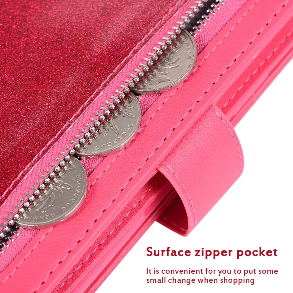 Блестящий кожаный чехол на молнии для iPhone 11 Pro Max 2019 кошелек Магнитный флип-чехол